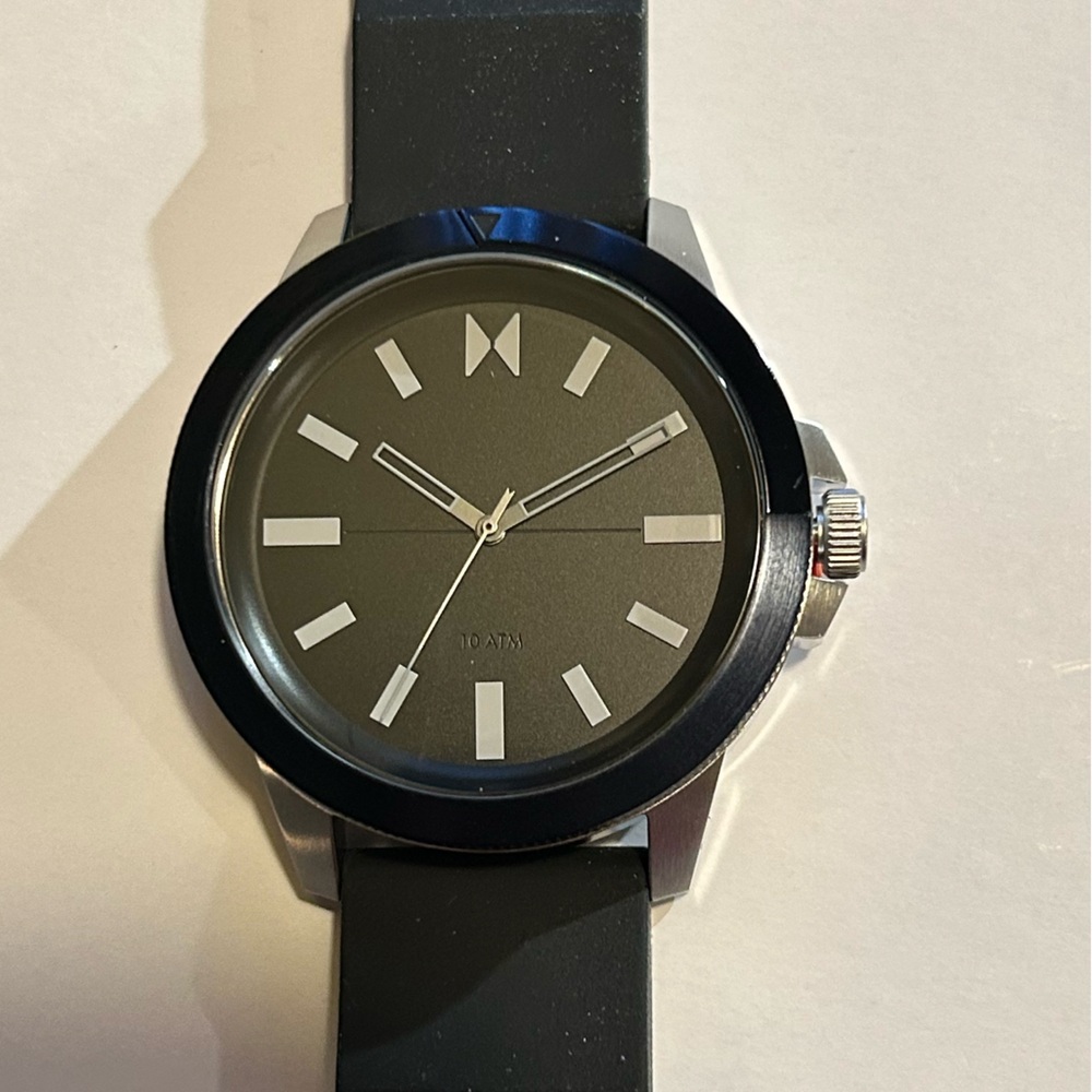 MVMT MARINE SPORT WATCH WITH 45.5MM BLACK FACE & BLACK SILICONE BAND